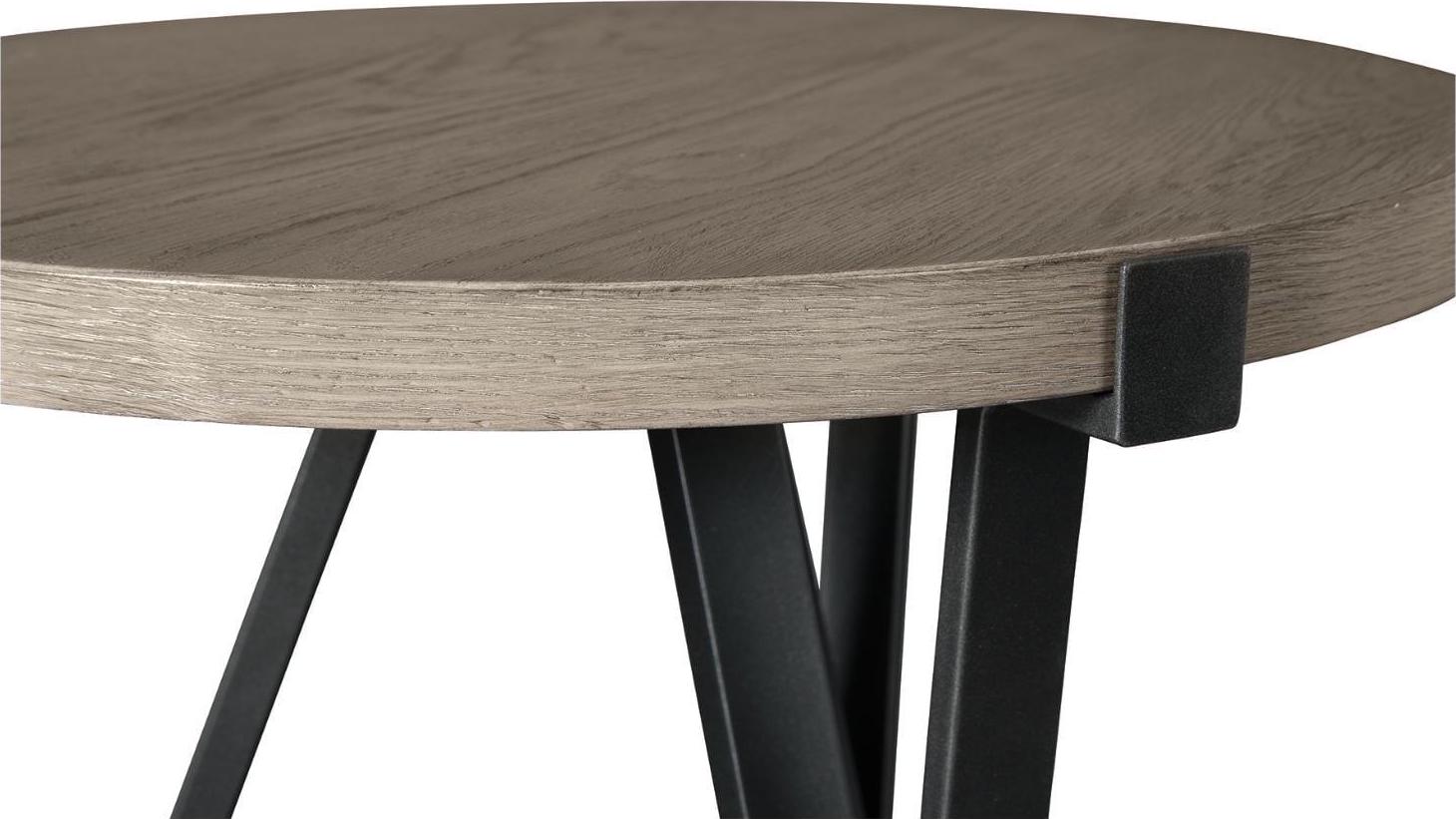 Signature Design by Ashley Zontini Mixed Media Industrial Round End Table, Light Brown - Image 3