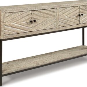 Signature Design by Ashley Casual Roanley Sofa/Console Table Distressed White