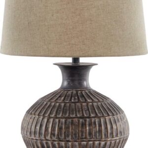 Signature Design by Ashley Casual Magan Table Lamp Antique Bronze Finish