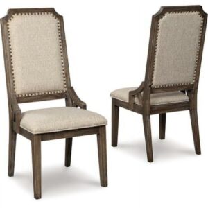 Signature Design by Ashley Wyndahl Rustic Modern Upholstered Dining Chair, Set of 2, Distressed Brown