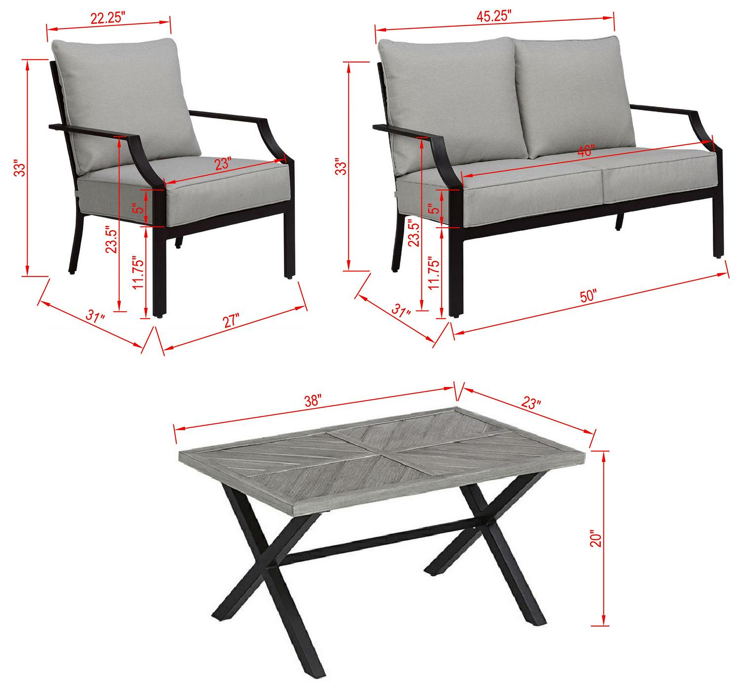 Silver Spring 4 Piece deep Seating set - Image 12