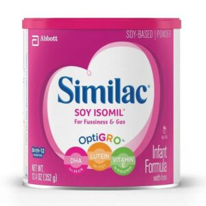 Similac Soy Isomil Powder Baby Formula, 12.4-oz Can, Pack of 6