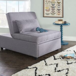 Simonson Space Saving Convertible Twin Bed, Lounge Chair, or Ottoman, Gray