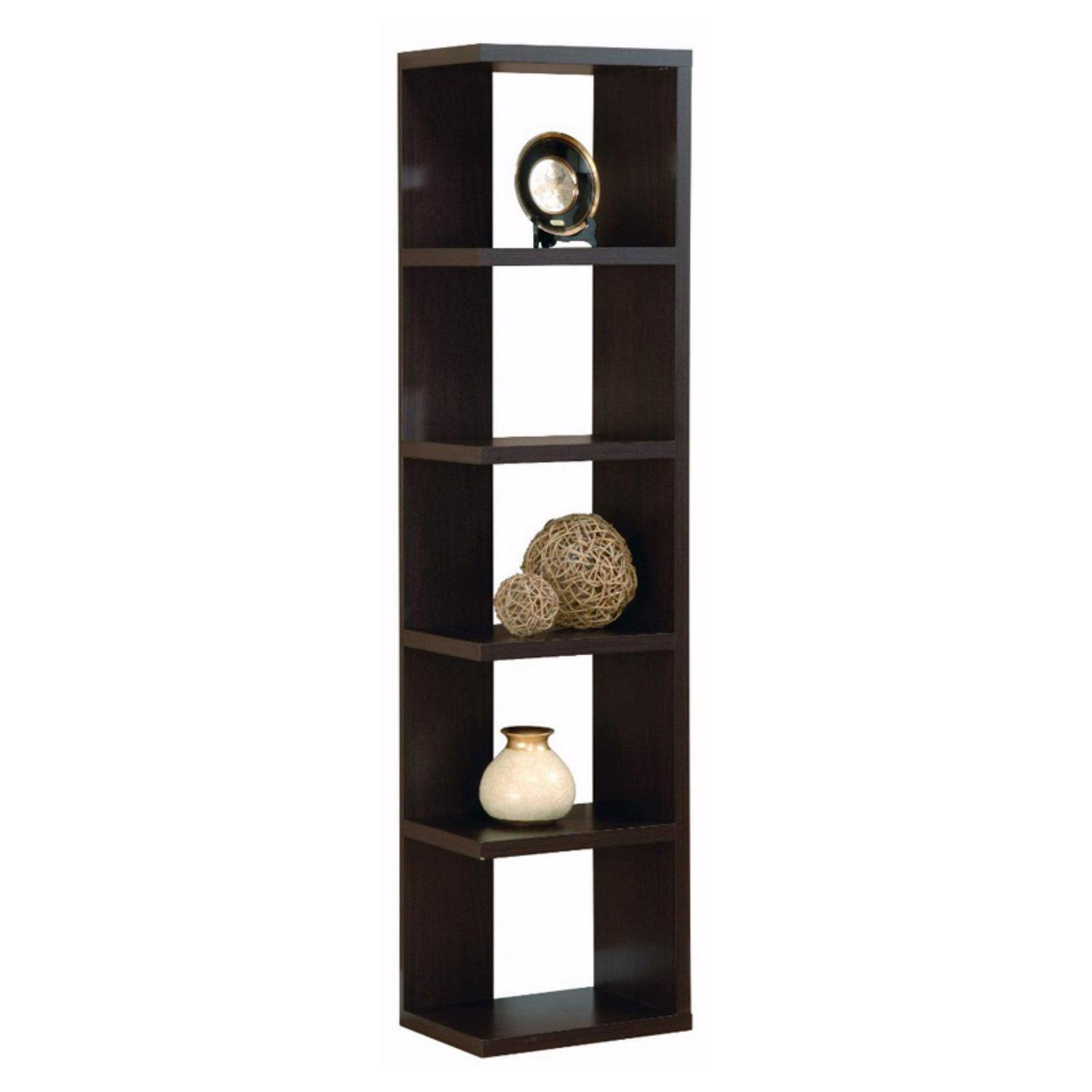 Simple And Stylish Corner Display Cabinet, Brown- Saltoro Sherpi