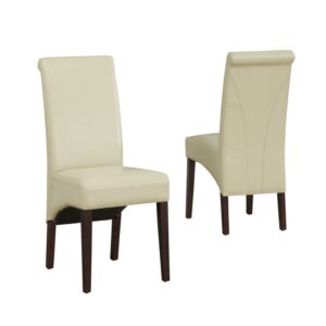 Simpli Home Avalon Parson Dining Chair (Set of 2) in Satin Cream