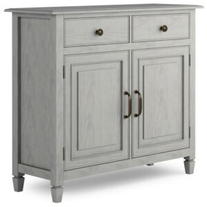 Connaught 40 inch Wide Solid Wood Traditional Entryway Storage Cabinet in Fog Grey