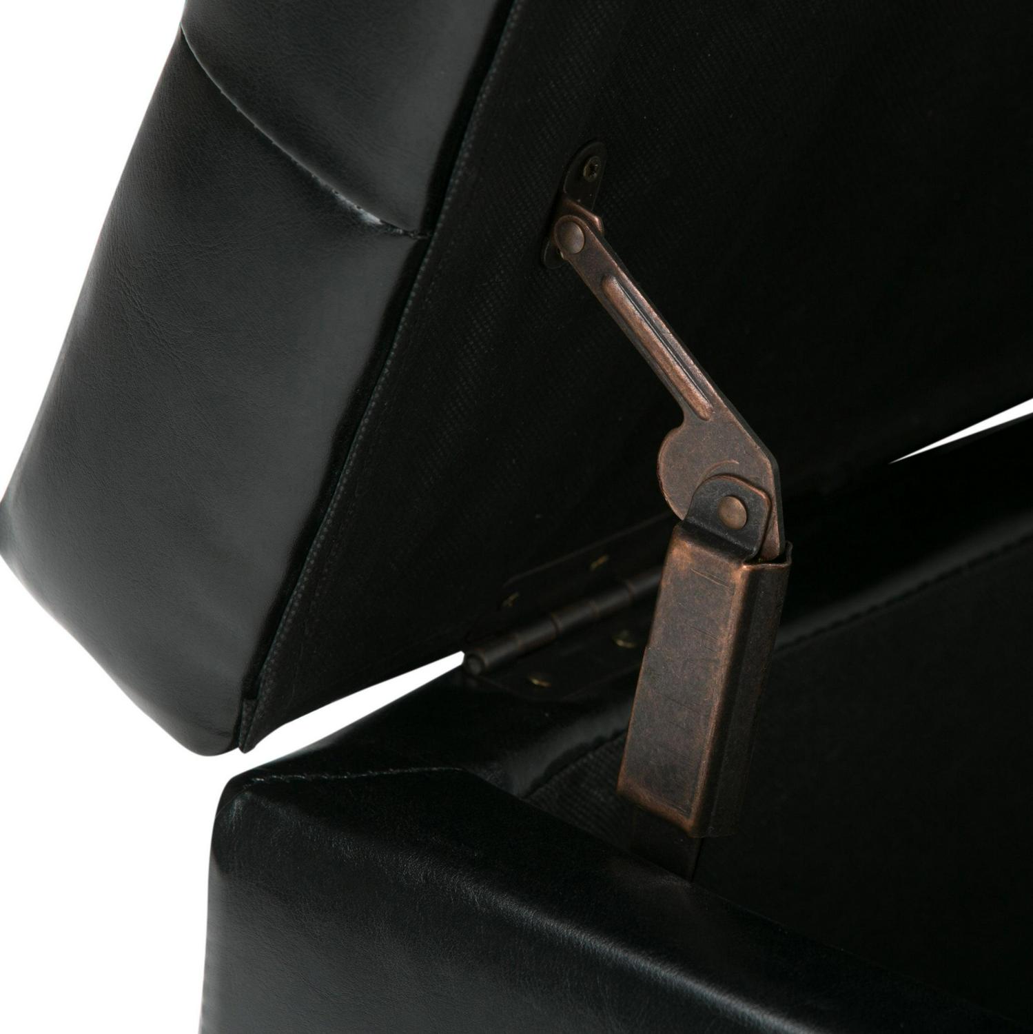 Simpli Home Cosmopolitan 34 in. W Rectangle Storage Ottoman in Midnight Black Faux Leather - Image 2