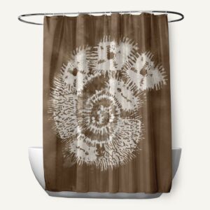 Simply Daisy 70" W x 73" H Conch Animal Print Polyester Shower Curtain, Brown