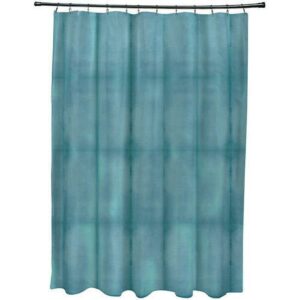 Simply Daisy 70" W x 73" H Pool Stripe Print Polyester Shower Curtain, Teal