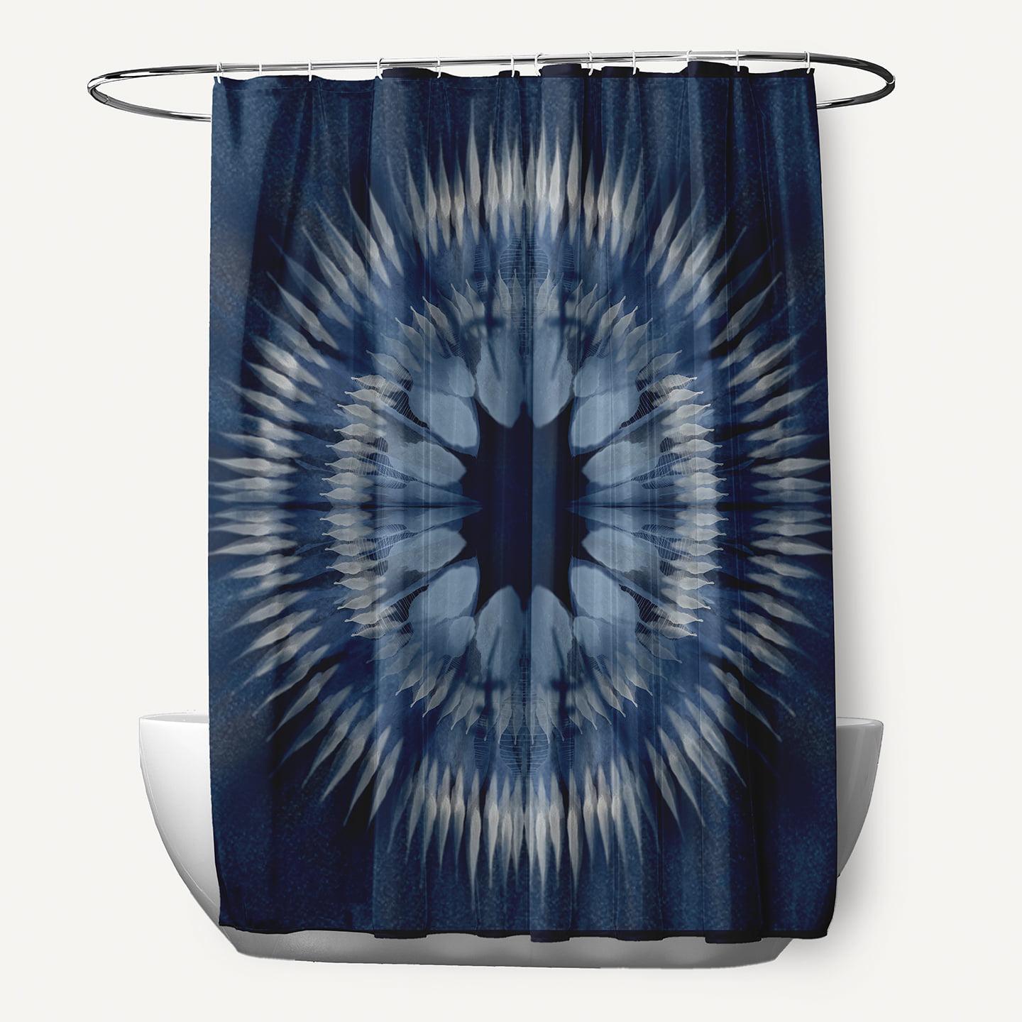 Simply Daisy Shibori Burst Polyester Polyester Shower Curtain, Navy