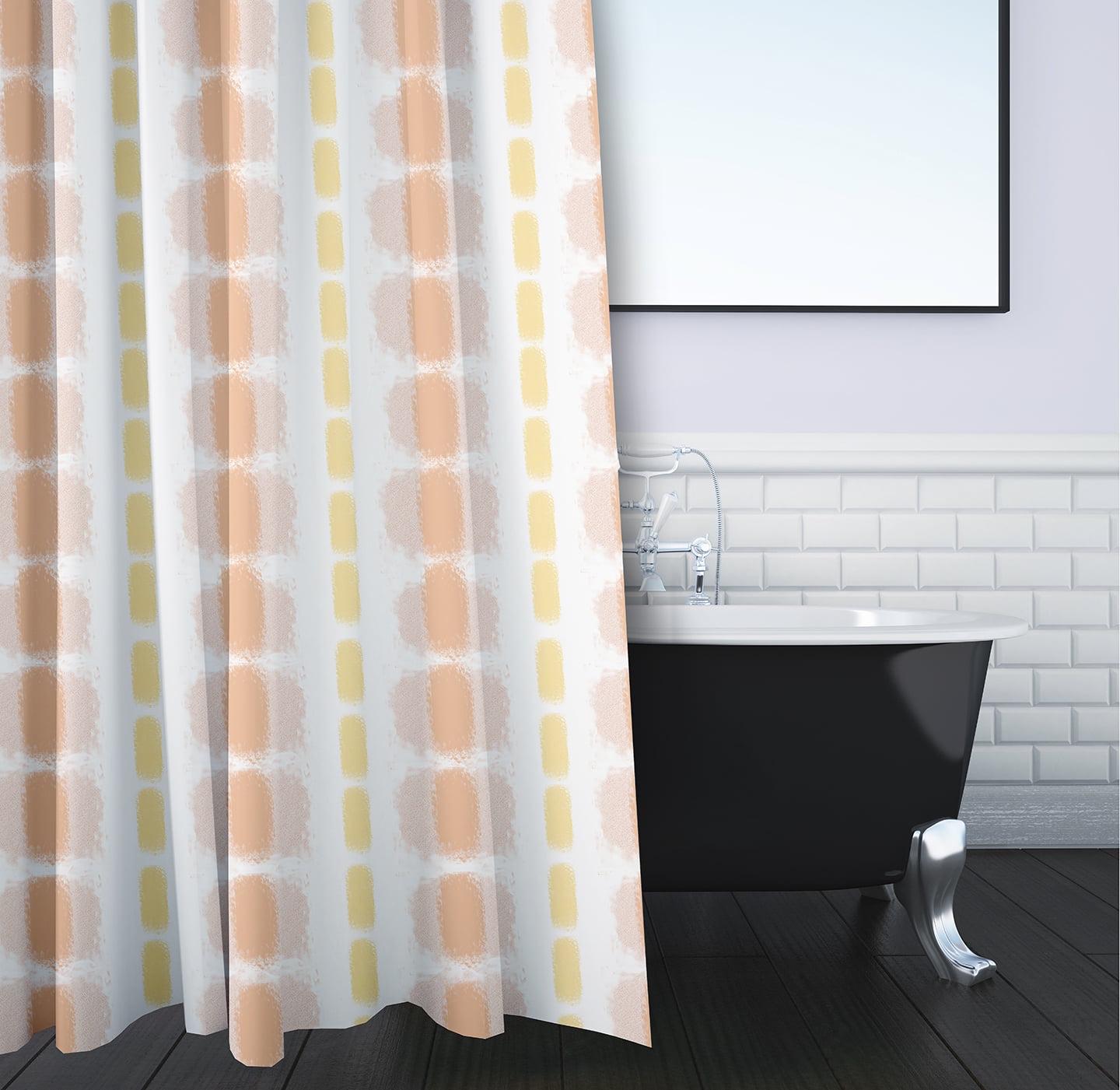 Simply Daisy Watercolor Stripe Polyester Polyester Shower Curtain, Yellow - Image 3
