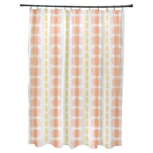 Simply Daisy Watercolor Stripe Polyester Polyester Shower Curtain, Yellow