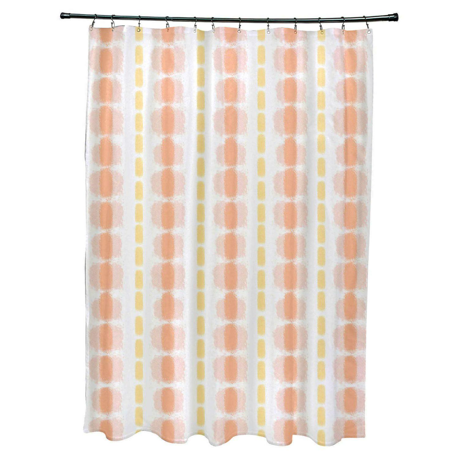 Simply Daisy Watercolor Stripe Polyester Polyester Shower Curtain, Yellow