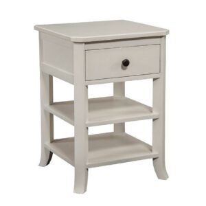 Baker 1 Drawer Nightstand with 2 Shelves - White