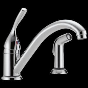 Single Handle Kitchen Faucet with Spray in Chrome 175-DST