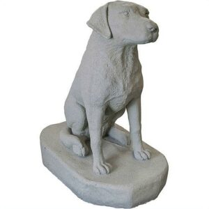 Sitting Labrador Dog Statue – Natural Granite Appearance – Made of Resin – Lightweight – 31” Height