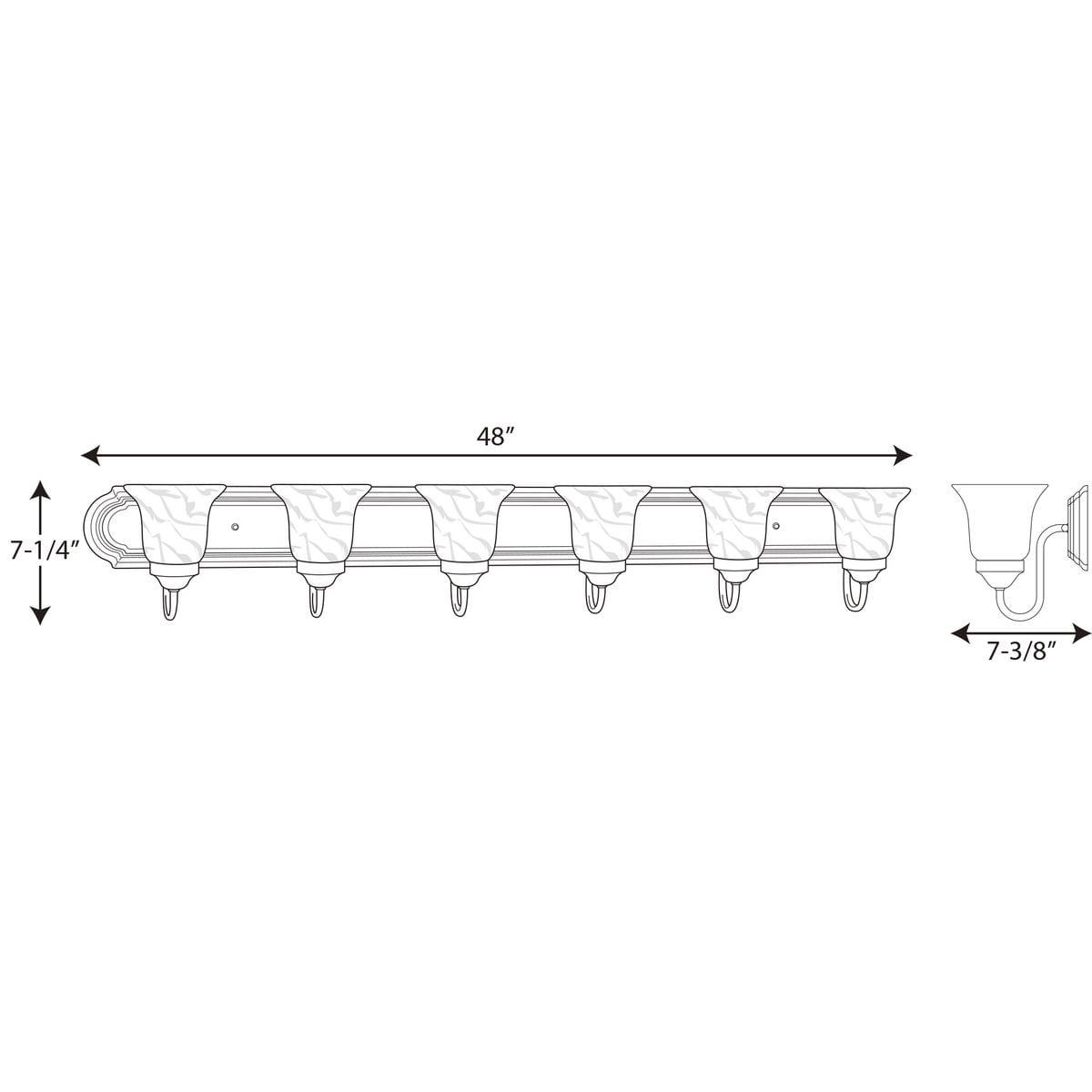 Progress Lighting - Six Light Bath - Alabaster Glass - 6 Light in Transitional - Image 6