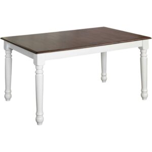 Skipton Dining Table, White/Walnut