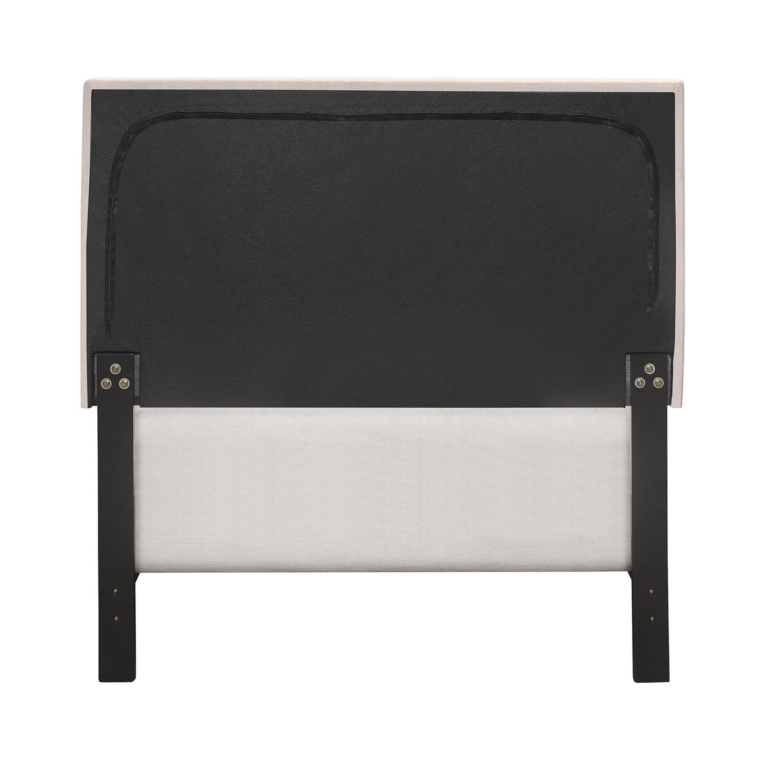 Skylar Nailhead Trim Upholstered Twin Platform Bed, Beige - Image 14