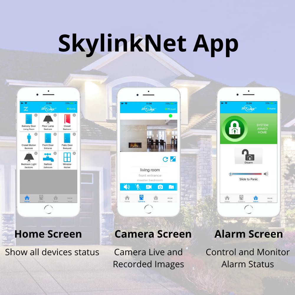 SkylinkNet Smart Home Security Alarm System Kit Model SK-240 with Wireless Camera, Compatible with Alexa, Google Assistant and IFTTT - Image 2