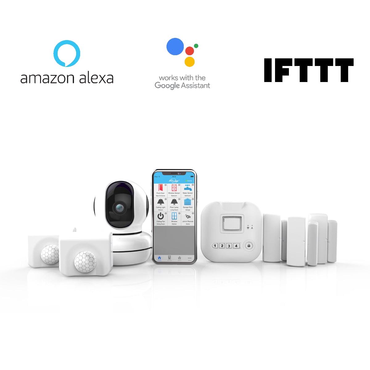SkylinkNet Smart Home Security Alarm System Kit Model SK-240 with Wireless Camera, Compatible with Alexa, Google Assistant and IFTTT