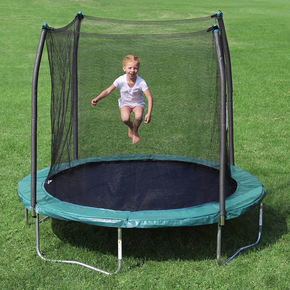 Skywalker Trampolines 8ft Round Trampoline with Safety Enclosure Net, Bule - Outdoor Bounce Mat for Kids & Adults - Image 2