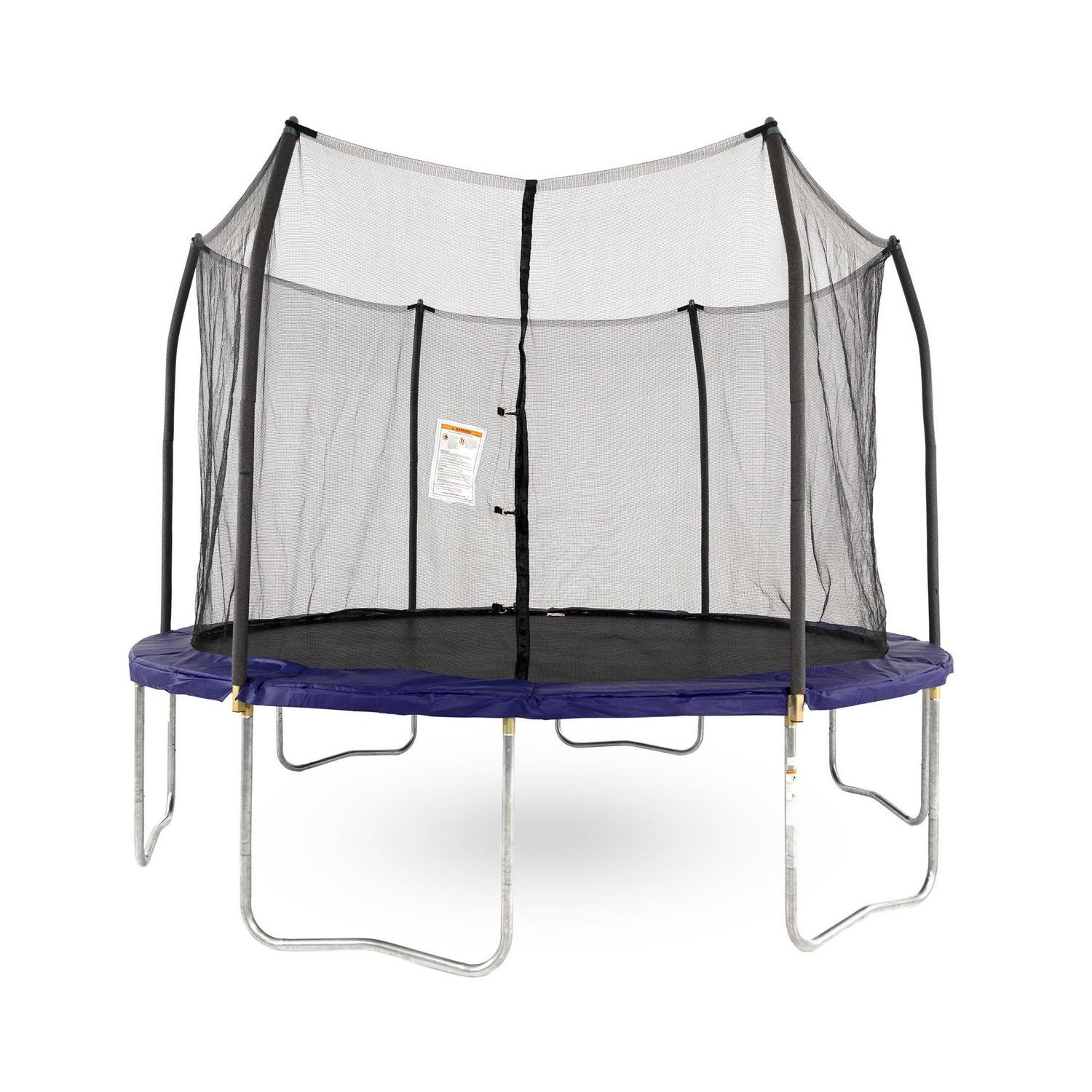 Skywalker Trampolines 12-Foot Round Trampoline with Safety Enclosure Net & Spring Pad - Heavy Duty Outdoor Trampoline for Kids & Adults, Rust-Resistant Steel Frame