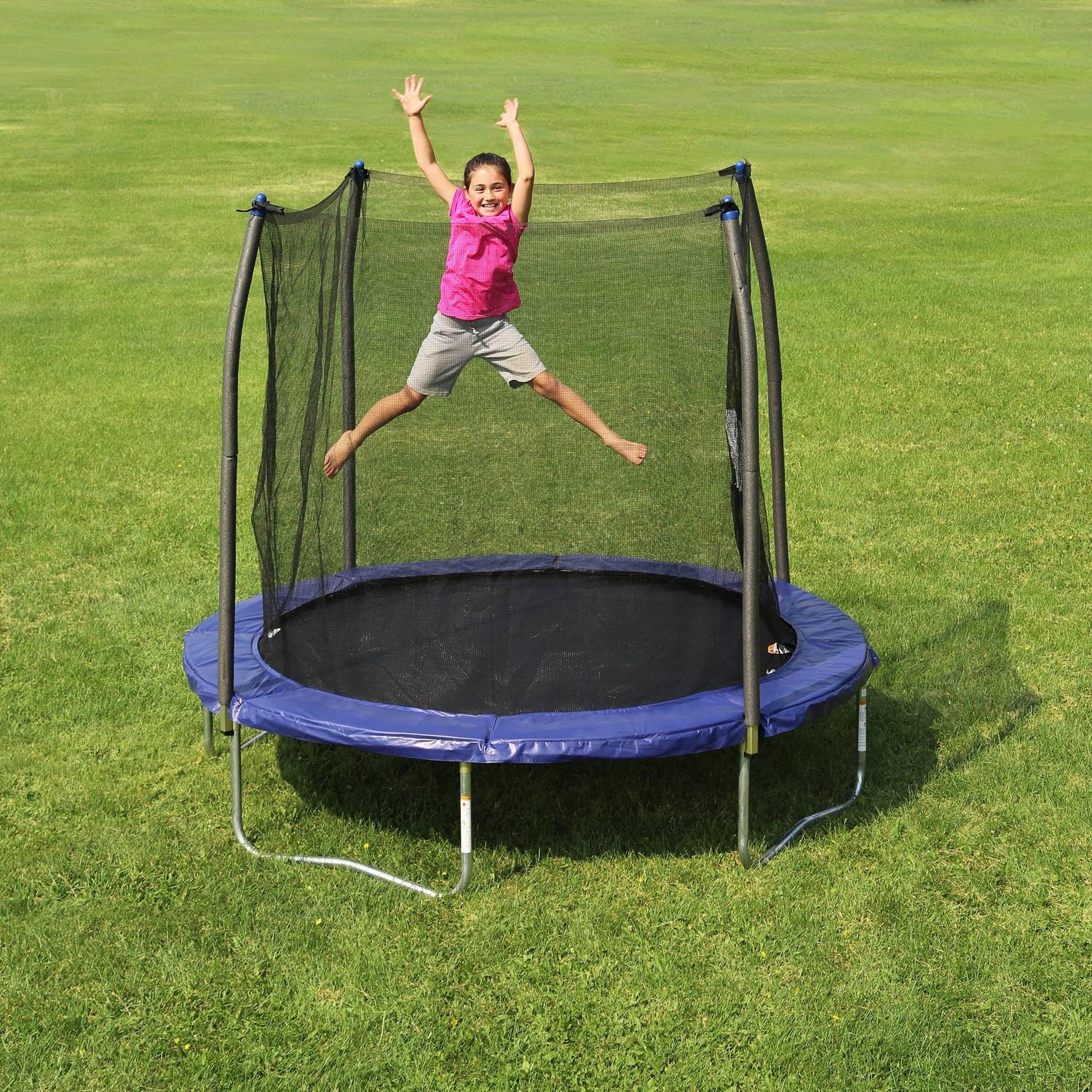 Skywalker Trampolines 8ft Round Trampoline with Safety Enclosure Net, Green - Outdoor Bounce Mat for Kids & Adults - Image 2
