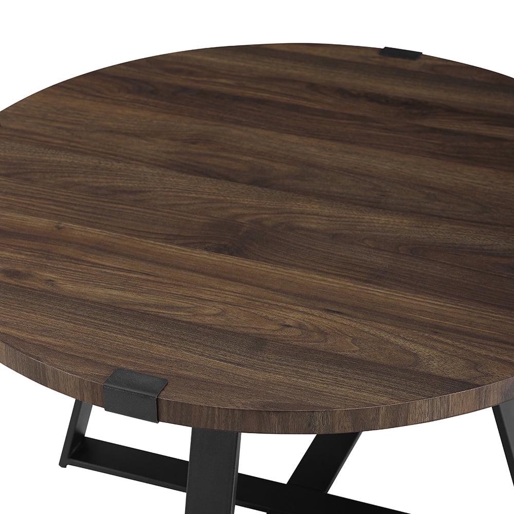 Slate Wrap Leg Dark Walnut Coffee Table by Walker Edison - Image 2