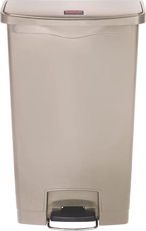 Slim Jim 18-Gallon Front Step Style Resin Step-On Container - Beige - Image 6