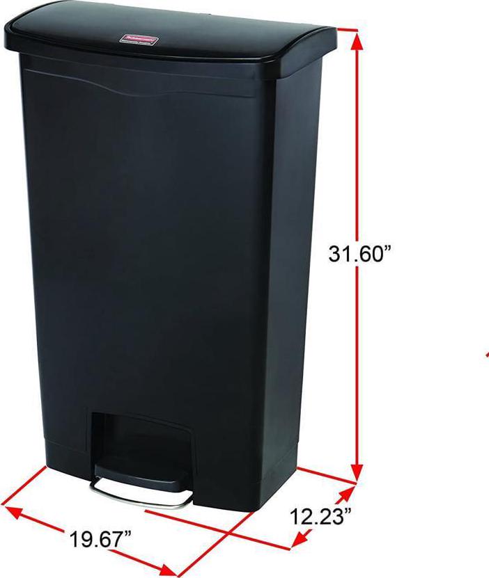 Slim Jim 18-Gallon Front Step Style Resin Step-On Container - Beige - Image 9