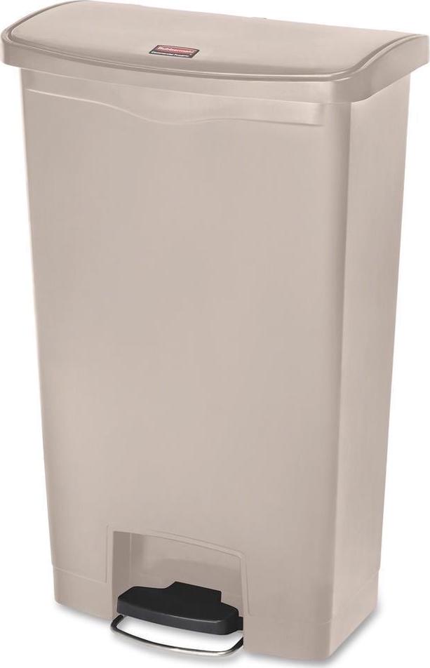 Slim Jim 18-Gallon Front Step Style Resin Step-On Container - Beige - Image 4