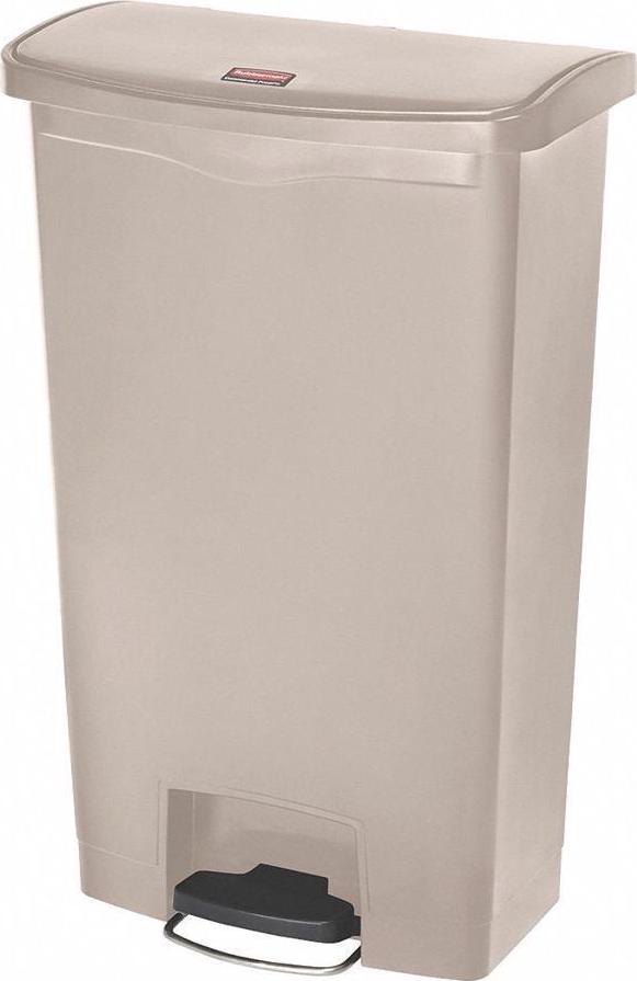 Slim Jim 18-Gallon Front Step Style Resin Step-On Container - Beige - Image 12