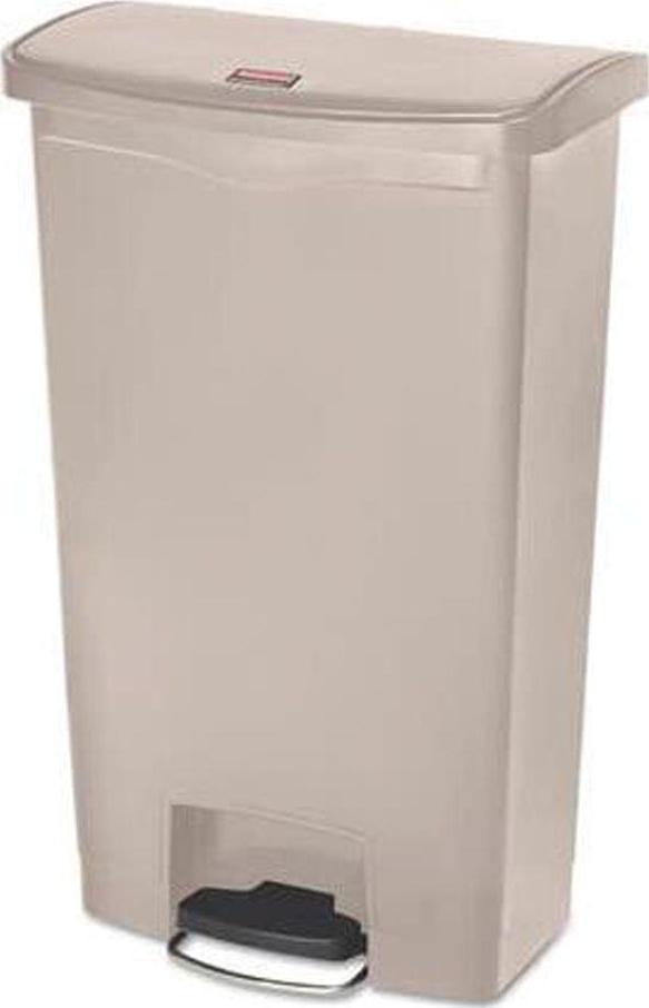 Slim Jim 18-Gallon Front Step Style Resin Step-On Container - Beige - Image 15