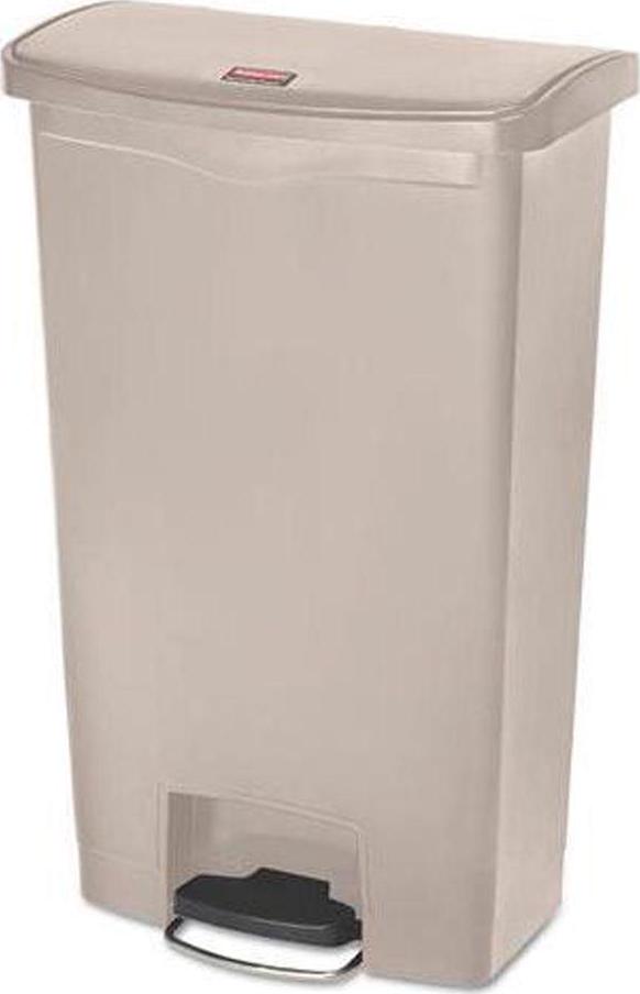 Slim Jim 18-Gallon Front Step Style Resin Step-On Container - Beige - Image 3