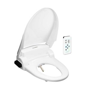 SmartBidet Electric Bidet Seat with Remote Control for Elongated Toilets, White