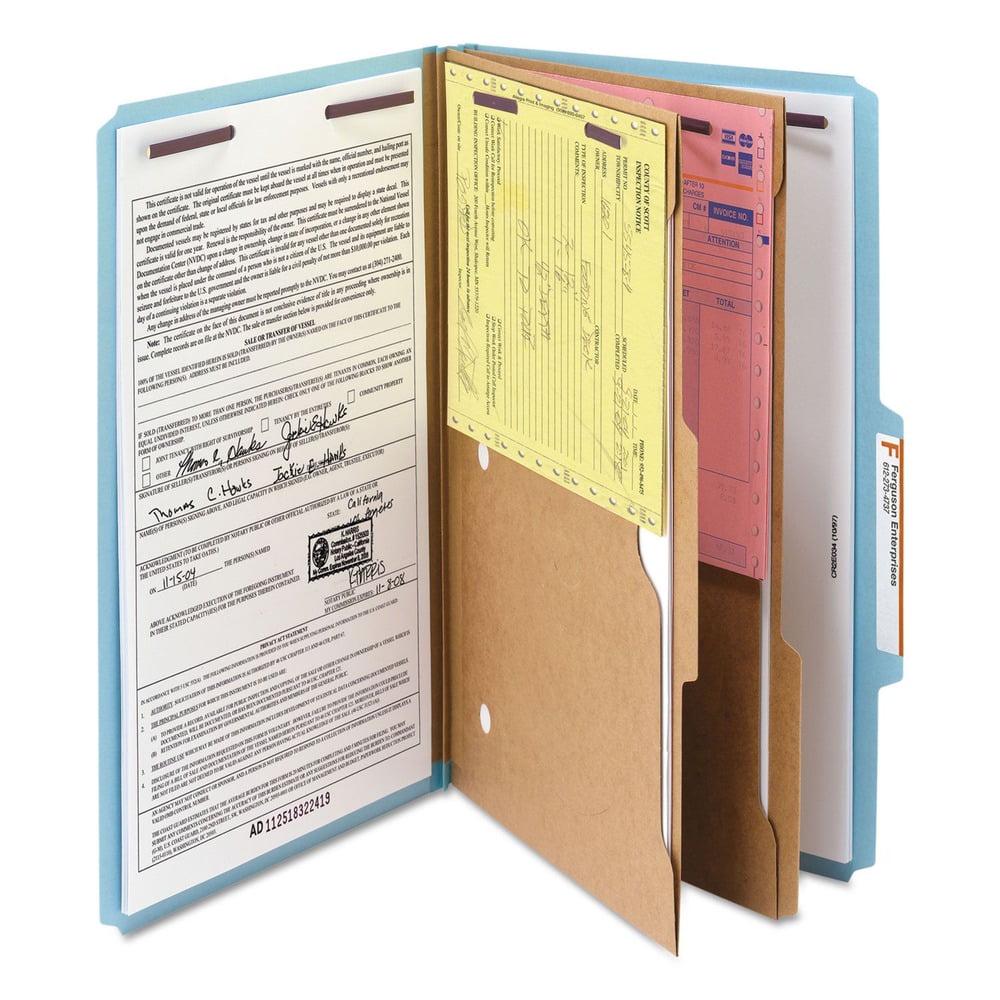 Smead 19081 Pressboard Six-Section Top Tab Classification Folders - Legal, Blue (10/Box) - Image 2