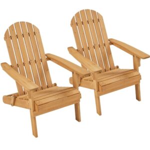 Alden Design Fir, Metal Adirondack Chairs Set of 2, Brown