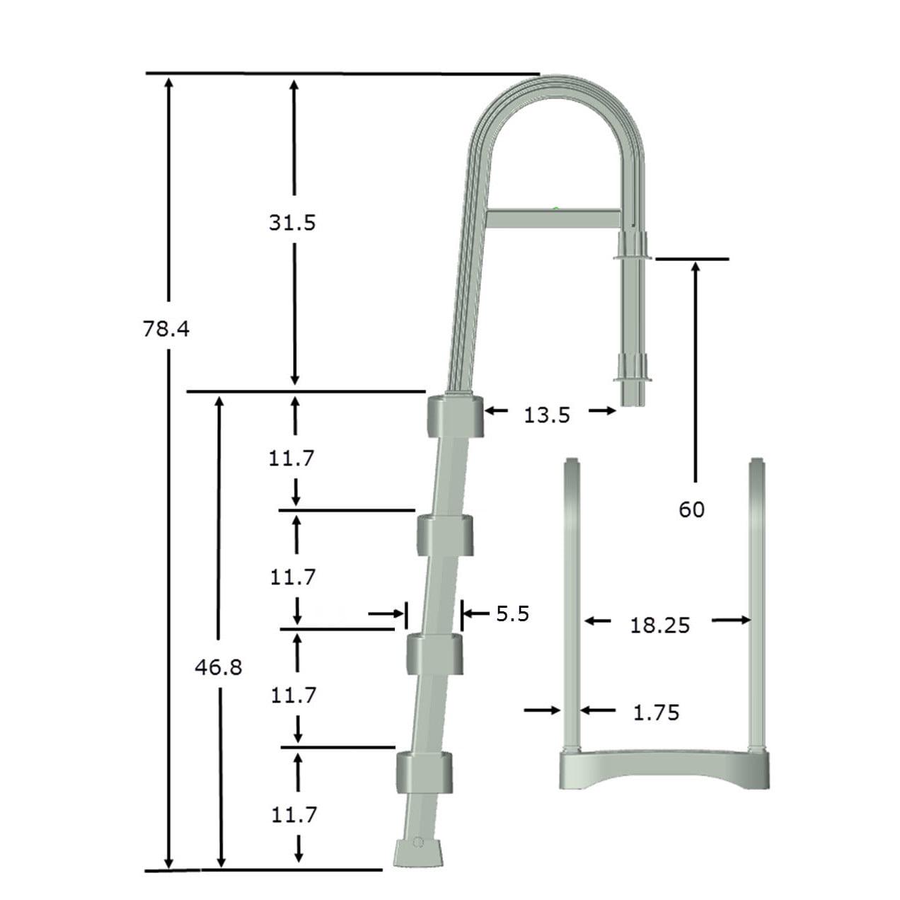 Vinyl Works White Pool Ladder for 60" Above Ground Pools - Image 2