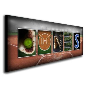 Softball Name Art - Personalized
