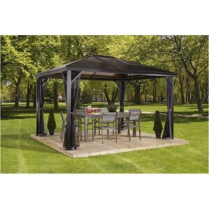 Sojag Grey Curtains For Verona Gazebo, 10 Ft. X 10 Ft., Polyester, Outdoor Shades