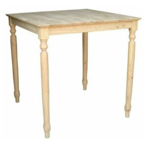 Solid Wood Top Table, Turned Legs