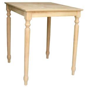 Solid Wood Top Table, Turned Legs