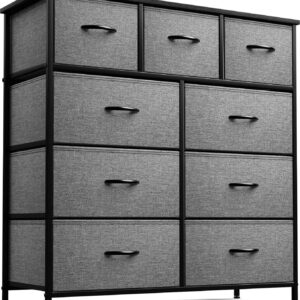 Sorbus Dresser - 9-Drawer Storage Unit for Bedroom, Closet & Office - Easy Pull Fabric Bins (Black)