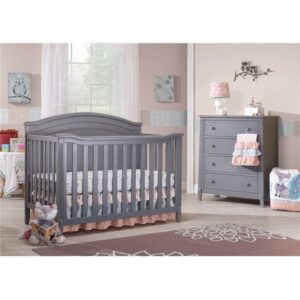 Sorelle Berkley Round Top 4 in 1 Crib - Gray
