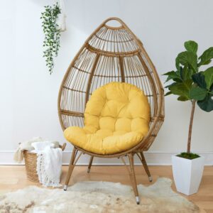 Sorra Home Egg Chair Cushion - 44 in x 27 in x 4 in - Daffodil