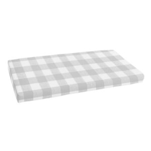 Sorra Home Grey Buffalo Plaid Indoor/Outdoor Bench Cushion, Bristol