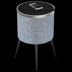 Soundstream Sound Table with Built-in Bluetooth 5.0 Speaker System And Wireless Charging (Gray)