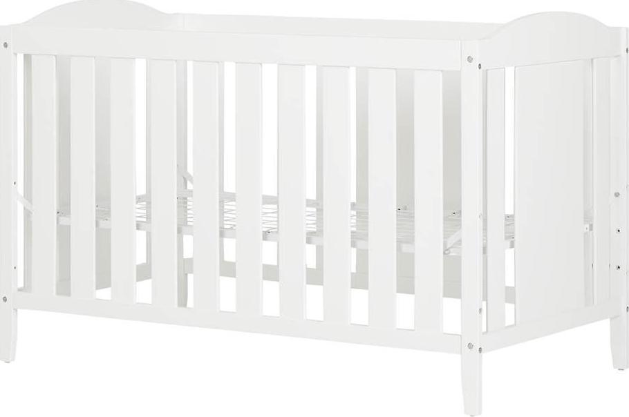 South Shore Angel Crib With Toddler Rail-Color:White,Finish:Pure White