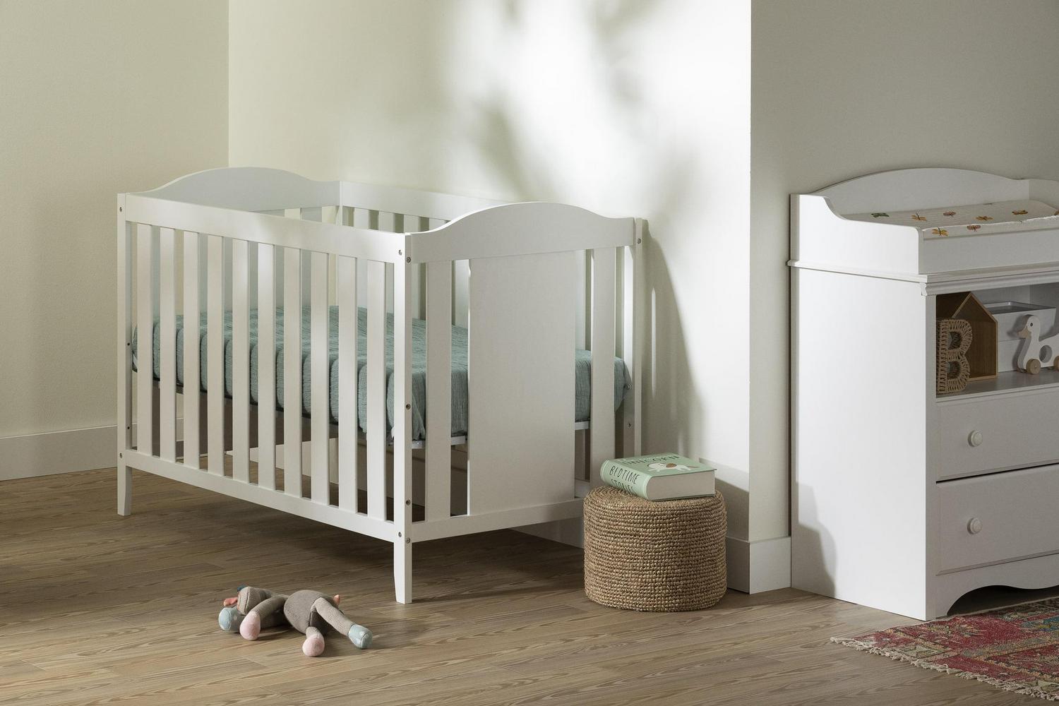 South Shore Angel Crib With Toddler Rail-Color:White,Finish:Pure White - Image 3